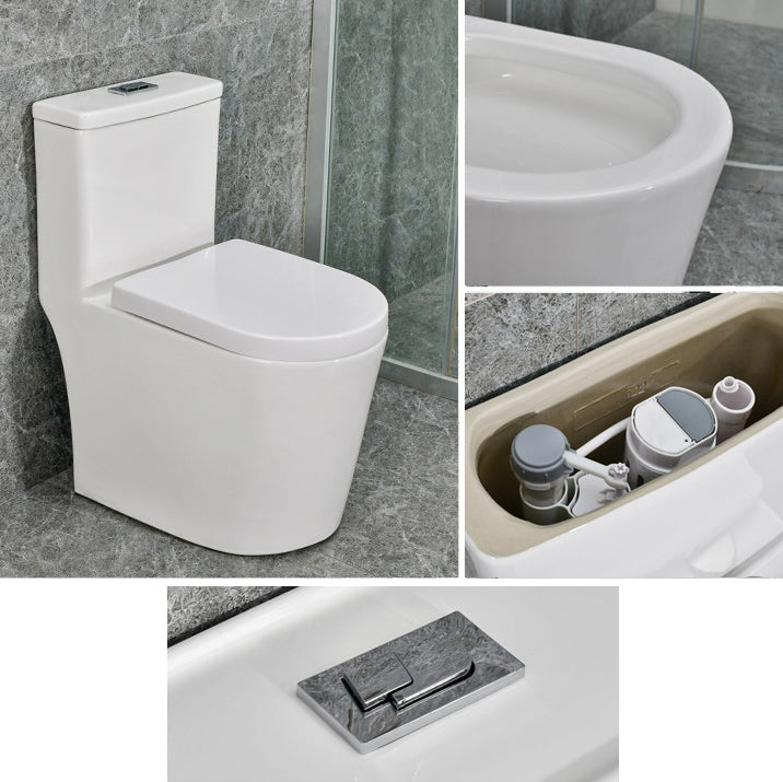 Modern White Flush Toilet Ceramic Elong One-Piece Toilet with Slow Close Seat Clearhalo 'Bathroom Remodel & Bathroom Fixtures' 'Home Improvement' 'home_improvement' 'home_improvement_toilets' 'Toilets & Bidets' 'Toilets' 6387027