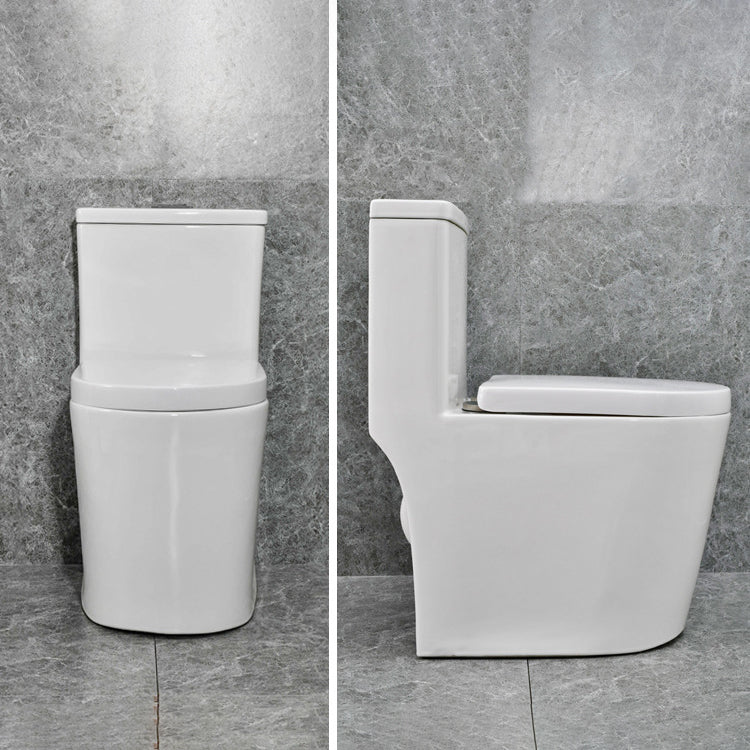 Modern White Flush Toilet Ceramic Elong One-Piece Toilet with Slow Close Seat Clearhalo 'Bathroom Remodel & Bathroom Fixtures' 'Home Improvement' 'home_improvement' 'home_improvement_toilets' 'Toilets & Bidets' 'Toilets' 6387029