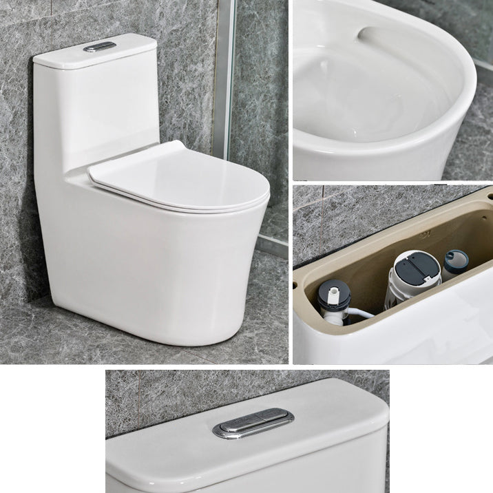 Modern White Flush Toilet Ceramic Elong One-Piece Toilet with Slow Close Seat Clearhalo 'Bathroom Remodel & Bathroom Fixtures' 'Home Improvement' 'home_improvement' 'home_improvement_toilets' 'Toilets & Bidets' 'Toilets' 6387030