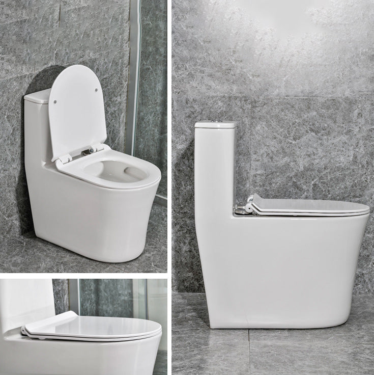 Modern White Flush Toilet Ceramic Elong One-Piece Toilet with Slow Close Seat Clearhalo 'Bathroom Remodel & Bathroom Fixtures' 'Home Improvement' 'home_improvement' 'home_improvement_toilets' 'Toilets & Bidets' 'Toilets' 6387031