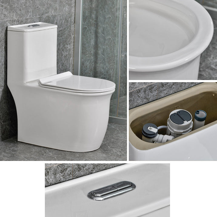 Modern White Flush Toilet Ceramic Elong One-Piece Toilet with Slow Close Seat Clearhalo 'Bathroom Remodel & Bathroom Fixtures' 'Home Improvement' 'home_improvement' 'home_improvement_toilets' 'Toilets & Bidets' 'Toilets' 6387032