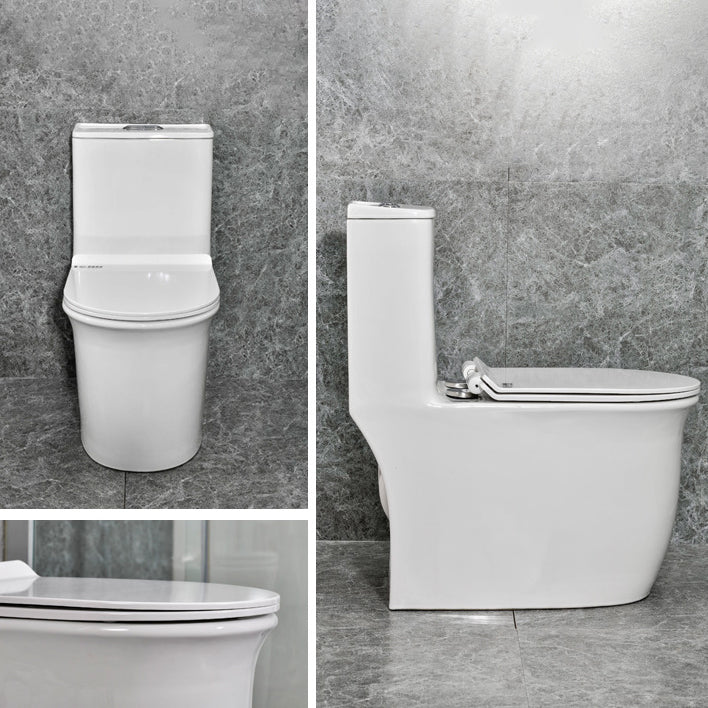 Modern White Flush Toilet Ceramic Elong One-Piece Toilet with Slow Close Seat Clearhalo 'Bathroom Remodel & Bathroom Fixtures' 'Home Improvement' 'home_improvement' 'home_improvement_toilets' 'Toilets & Bidets' 'Toilets' 6387033