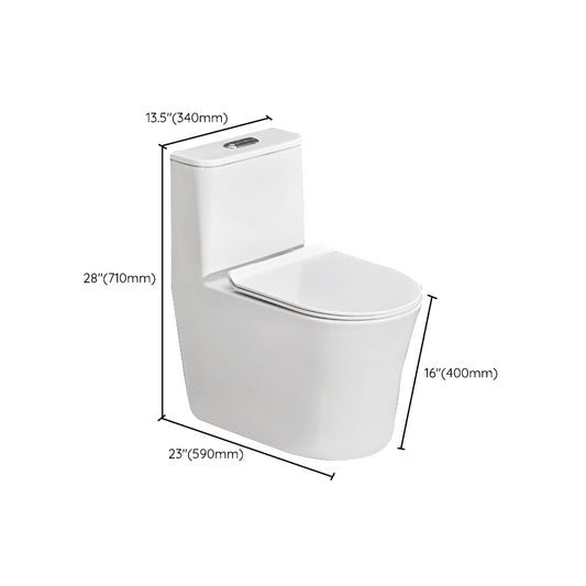 Modern White Flush Toilet Ceramic Elong One-Piece Toilet with Slow Close Seat Clearhalo 'Bathroom Remodel & Bathroom Fixtures' 'Home Improvement' 'home_improvement' 'home_improvement_toilets' 'Toilets & Bidets' 'Toilets' 6387034
