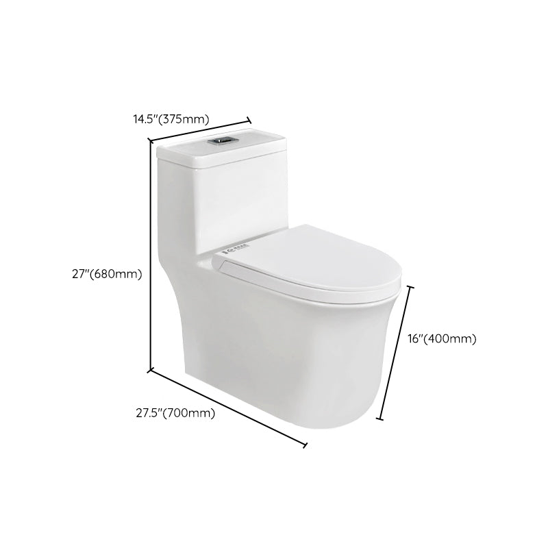 Modern White Flush Toilet Ceramic Elong One-Piece Toilet with Slow Close Seat Clearhalo 'Bathroom Remodel & Bathroom Fixtures' 'Home Improvement' 'home_improvement' 'home_improvement_toilets' 'Toilets & Bidets' 'Toilets' 6387035