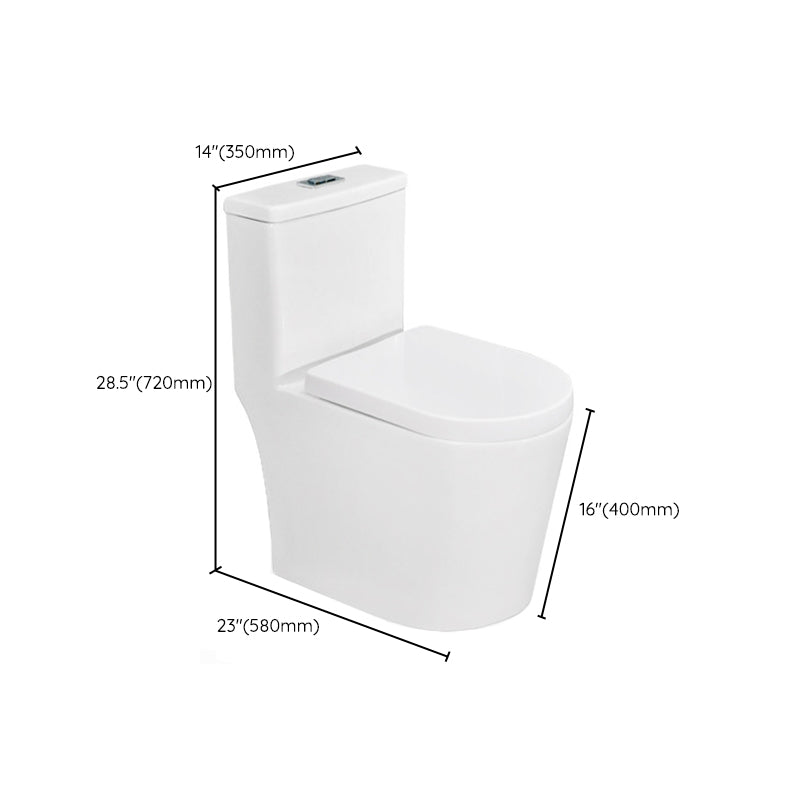 Modern White Flush Toilet Ceramic Elong One-Piece Toilet with Slow Close Seat Clearhalo 'Bathroom Remodel & Bathroom Fixtures' 'Home Improvement' 'home_improvement' 'home_improvement_toilets' 'Toilets & Bidets' 'Toilets' 6387036