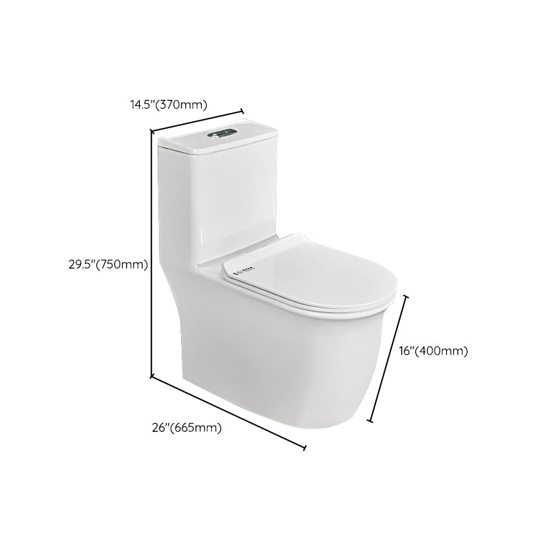 Modern White Flush Toilet Ceramic Elong One-Piece Toilet with Slow Close Seat Clearhalo 'Bathroom Remodel & Bathroom Fixtures' 'Home Improvement' 'home_improvement' 'home_improvement_toilets' 'Toilets & Bidets' 'Toilets' 6387037