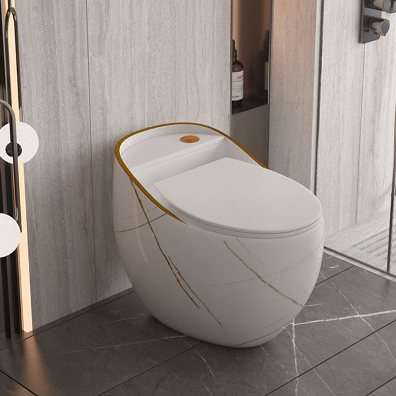 Concealed Tank Toilet Modern Siphon Jet One-Piece Toilet with Slow Close Seat White/ Gold Toilet Only 12" Clearhalo 'Bathroom Remodel & Bathroom Fixtures' 'Home Improvement' 'home_improvement' 'home_improvement_toilets' 'Toilets & Bidets' 'Toilets' 6387071