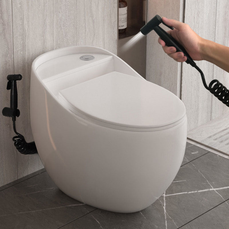 Concealed Tank Toilet Modern Siphon Jet One-Piece Toilet with Slow Close Seat White Toilet with Sprayer Clearhalo 'Bathroom Remodel & Bathroom Fixtures' 'Home Improvement' 'home_improvement' 'home_improvement_toilets' 'Toilets & Bidets' 'Toilets' 6387073
