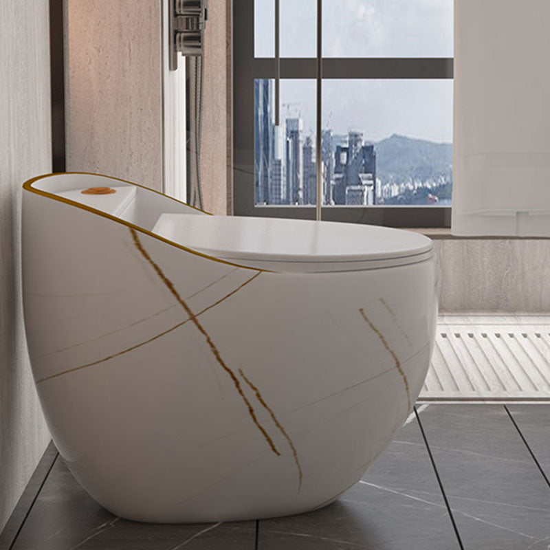 Concealed Tank Toilet Modern Siphon Jet One-Piece Toilet with Slow Close Seat White Gold Toilet Only 16" Clearhalo 'Bathroom Remodel & Bathroom Fixtures' 'Home Improvement' 'home_improvement' 'home_improvement_toilets' 'Toilets & Bidets' 'Toilets' 6387074