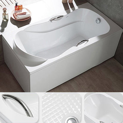 Modern Rectangular White Bathtub Back to Wall with Drain Bath Tub Right Tub Clearhalo 'Bathroom Remodel & Bathroom Fixtures' 'Bathtubs' 'Home Improvement' 'home_improvement' 'home_improvement_bathtubs' 'Showers & Bathtubs' 6387110