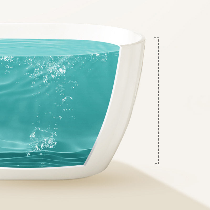 Modern Acrylic Oval Bathtub Freestanding Soaking Bathtub with Drain Bath Tub Clearhalo 'Bathroom Remodel & Bathroom Fixtures' 'Bathtubs' 'Home Improvement' 'home_improvement' 'home_improvement_bathtubs' 'Showers & Bathtubs' 6387441