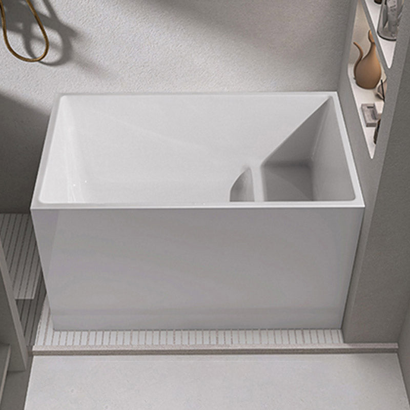 Modern Corner White Acrylic Bathtub Rectangle with Drain Bath Tub for Bathroom White With Seat Clearhalo 'Bathroom Remodel & Bathroom Fixtures' 'Bathtubs' 'Home Improvement' 'home_improvement' 'home_improvement_bathtubs' 'Showers & Bathtubs' 6387486