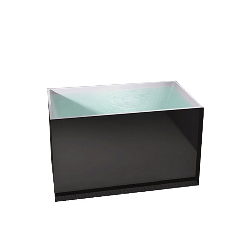 Modern Corner White Acrylic Bathtub Rectangle with Drain Bath Tub for Bathroom Black White Without Seat Clearhalo 'Bathroom Remodel & Bathroom Fixtures' 'Bathtubs' 'Home Improvement' 'home_improvement' 'home_improvement_bathtubs' 'Showers & Bathtubs' 6387488