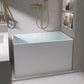Modern Corner White Acrylic Bathtub Rectangle with Drain Bath Tub for Bathroom Gold 39"L x 28"W x 24"H Without Seat Clearhalo 'Bathroom Remodel & Bathroom Fixtures' 'Bathtubs' 'Home Improvement' 'home_improvement' 'home_improvement_bathtubs' 'Showers & Bathtubs' 6387490