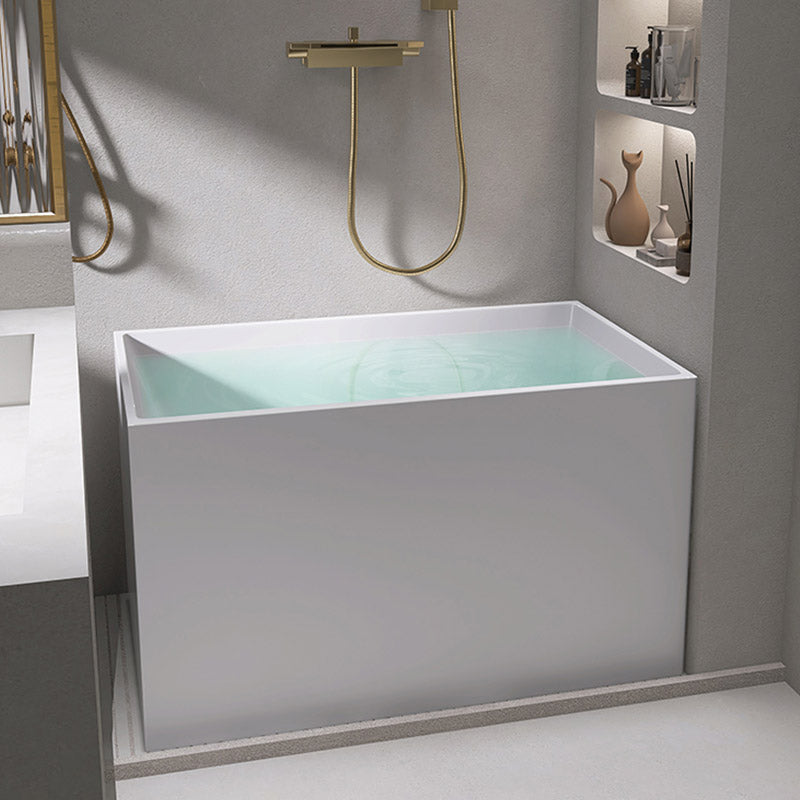 Modern Corner White Acrylic Bathtub Rectangle with Drain Bath Tub for Bathroom Gold 39"L x 28"W x 24"H Without Seat Clearhalo 'Bathroom Remodel & Bathroom Fixtures' 'Bathtubs' 'Home Improvement' 'home_improvement' 'home_improvement_bathtubs' 'Showers & Bathtubs' 6387490