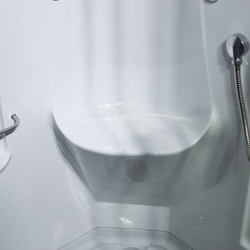 Round Framed Tub & Shower Kit Corner Double Sliding Tub & Shower Kit Clearhalo 'Bathroom Remodel & Bathroom Fixtures' 'Home Improvement' 'home_improvement' 'home_improvement_shower_stalls_enclosures' 'Shower Stalls & Enclosures' 'shower_stalls_enclosures' 'Showers & Bathtubs' 6387705