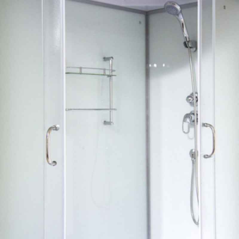 Corner Round Tub & Shower Kit Double Sliding Semi-Frameless Tub & Shower Kit Clearhalo 'Bathroom Remodel & Bathroom Fixtures' 'Home Improvement' 'home_improvement' 'home_improvement_shower_stalls_enclosures' 'Shower Stalls & Enclosures' 'shower_stalls_enclosures' 'Showers & Bathtubs' 6387720