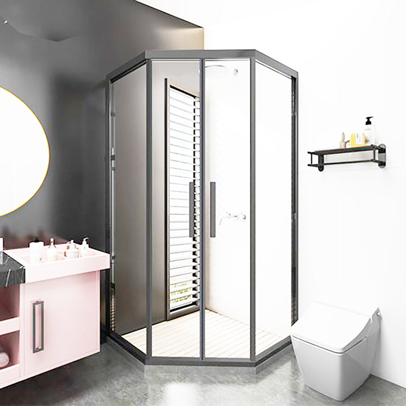 Corner Framed Shower Kit Neo-Angle Tempered Glass Shower Kit Clearhalo 'Bathroom Remodel & Bathroom Fixtures' 'Home Improvement' 'home_improvement' 'home_improvement_shower_stalls_enclosures' 'Shower Stalls & Enclosures' 'shower_stalls_enclosures' 'Showers & Bathtubs' 6387811