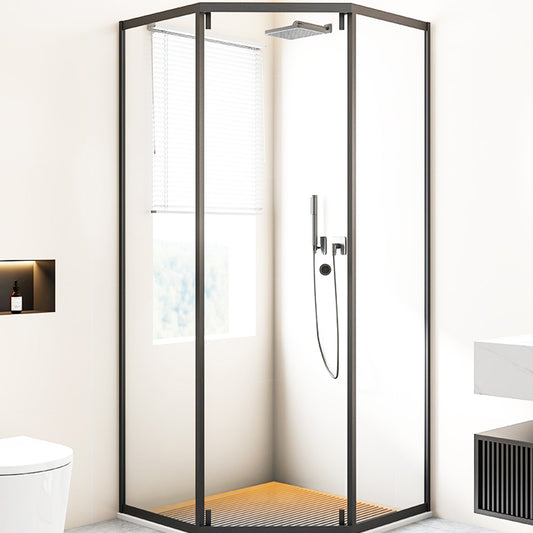Corner Framed Shower Kit Neo-Angle Tempered Glass Shower Kit Clearhalo 'Bathroom Remodel & Bathroom Fixtures' 'Home Improvement' 'home_improvement' 'home_improvement_shower_stalls_enclosures' 'Shower Stalls & Enclosures' 'shower_stalls_enclosures' 'Showers & Bathtubs' 6387812