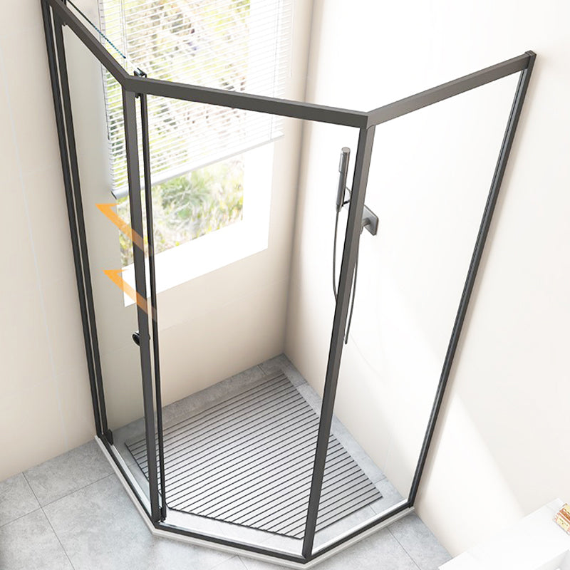 Corner Framed Shower Kit Neo-Angle Tempered Glass Shower Kit Clearhalo 'Bathroom Remodel & Bathroom Fixtures' 'Home Improvement' 'home_improvement' 'home_improvement_shower_stalls_enclosures' 'Shower Stalls & Enclosures' 'shower_stalls_enclosures' 'Showers & Bathtubs' 6387814