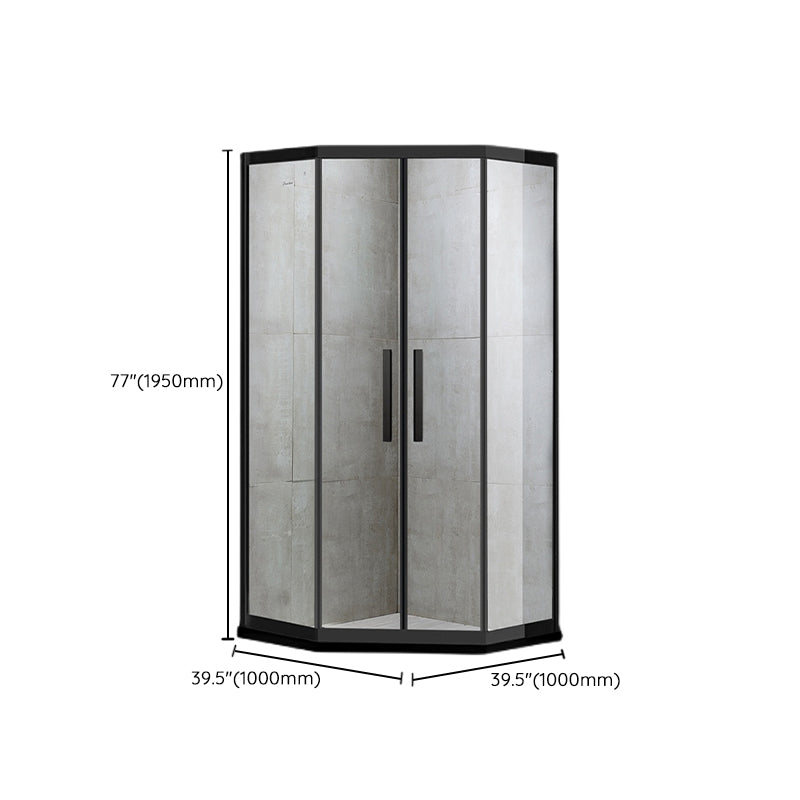 Corner Framed Shower Kit Neo-Angle Tempered Glass Shower Kit Clearhalo 'Bathroom Remodel & Bathroom Fixtures' 'Home Improvement' 'home_improvement' 'home_improvement_shower_stalls_enclosures' 'Shower Stalls & Enclosures' 'shower_stalls_enclosures' 'Showers & Bathtubs' 6387822