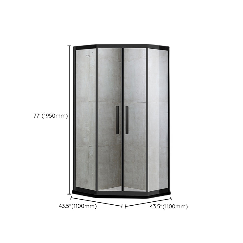 Corner Framed Shower Kit Neo-Angle Tempered Glass Shower Kit Clearhalo 'Bathroom Remodel & Bathroom Fixtures' 'Home Improvement' 'home_improvement' 'home_improvement_shower_stalls_enclosures' 'Shower Stalls & Enclosures' 'shower_stalls_enclosures' 'Showers & Bathtubs' 6387824