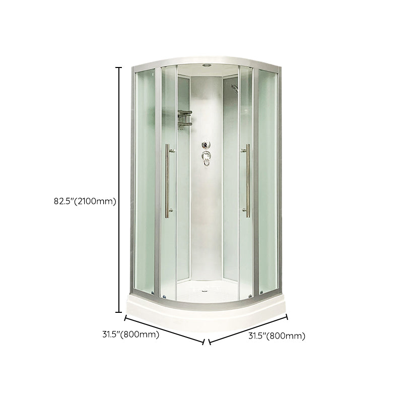 Round Double Sliding Shower Stall Corner Tempered Glass Shower Stall Clearhalo 'Bathroom Remodel & Bathroom Fixtures' 'Home Improvement' 'home_improvement' 'home_improvement_shower_stalls_enclosures' 'Shower Stalls & Enclosures' 'shower_stalls_enclosures' 'Showers & Bathtubs' 6387836