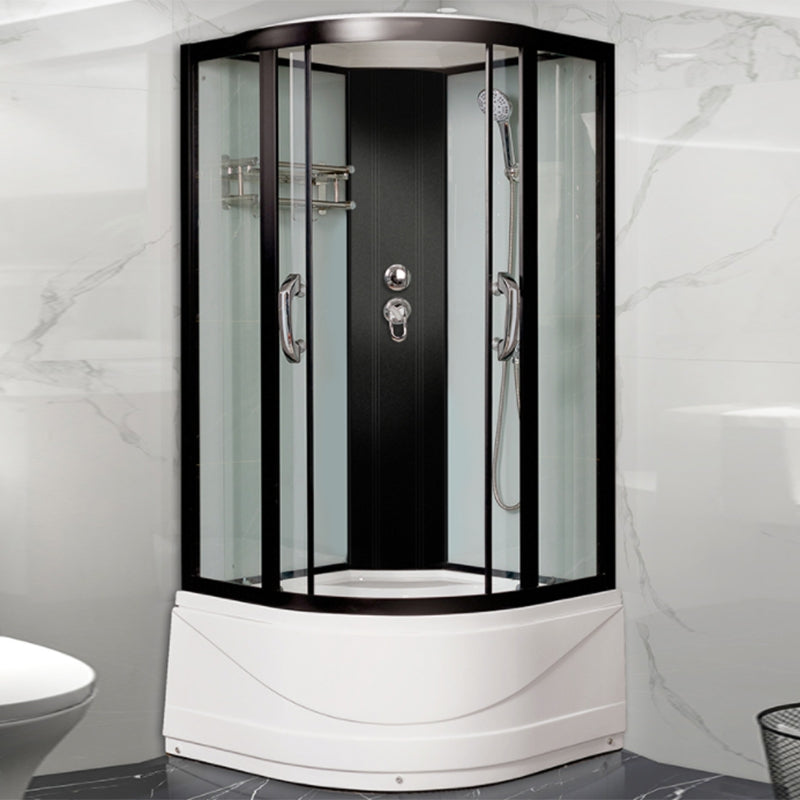 Round Tub & Shower Kit Double Sliding Tempered Glass Tub & Shower Kit Clearhalo 'Bathroom Remodel & Bathroom Fixtures' 'Home Improvement' 'home_improvement' 'home_improvement_shower_stalls_enclosures' 'Shower Stalls & Enclosures' 'shower_stalls_enclosures' 'Showers & Bathtubs' 6387840