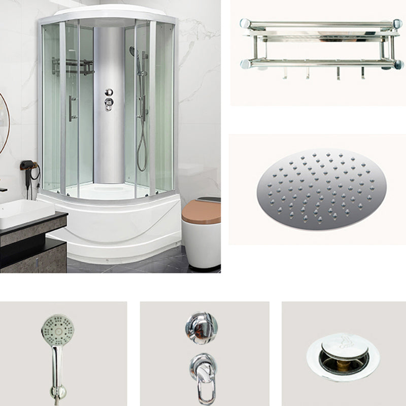Round Tub & Shower Kit Double Sliding Tempered Glass Tub & Shower Kit Clearhalo 'Bathroom Remodel & Bathroom Fixtures' 'Home Improvement' 'home_improvement' 'home_improvement_shower_stalls_enclosures' 'Shower Stalls & Enclosures' 'shower_stalls_enclosures' 'Showers & Bathtubs' 6387847