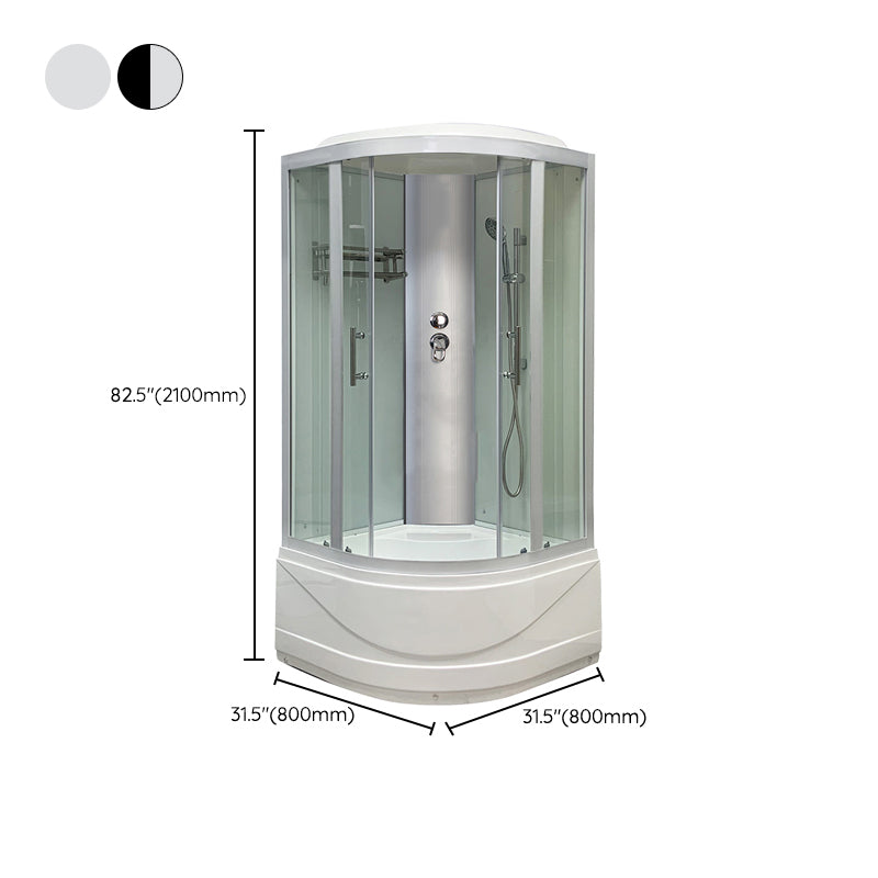 Round Tub & Shower Kit Double Sliding Tempered Glass Tub & Shower Kit Clearhalo 'Bathroom Remodel & Bathroom Fixtures' 'Home Improvement' 'home_improvement' 'home_improvement_shower_stalls_enclosures' 'Shower Stalls & Enclosures' 'shower_stalls_enclosures' 'Showers & Bathtubs' 6387851