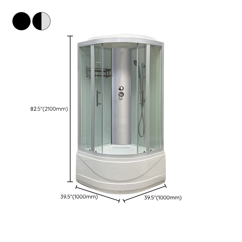 Round Tub & Shower Kit Double Sliding Tempered Glass Tub & Shower Kit Clearhalo 'Bathroom Remodel & Bathroom Fixtures' 'Home Improvement' 'home_improvement' 'home_improvement_shower_stalls_enclosures' 'Shower Stalls & Enclosures' 'shower_stalls_enclosures' 'Showers & Bathtubs' 6387853