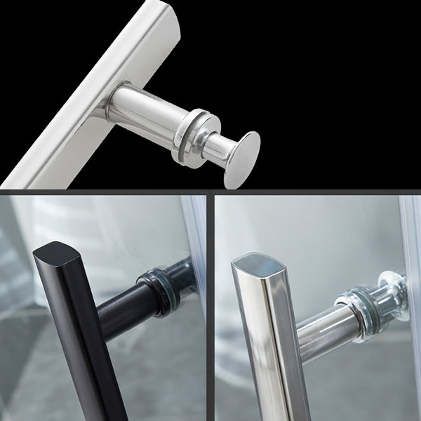 Neo-Angle Shower Kit Pivot Tempered Glass Corner Shower Kit with Fixed Panel Clearhalo 'Bathroom Remodel & Bathroom Fixtures' 'Home Improvement' 'home_improvement' 'home_improvement_shower_stalls_enclosures' 'Shower Stalls & Enclosures' 'shower_stalls_enclosures' 'Showers & Bathtubs' 6387882