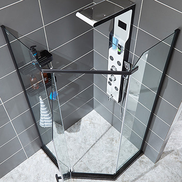Neo-Angle Shower Kit Pivot Tempered Glass Corner Shower Kit with Fixed Panel Clearhalo 'Bathroom Remodel & Bathroom Fixtures' 'Home Improvement' 'home_improvement' 'home_improvement_shower_stalls_enclosures' 'Shower Stalls & Enclosures' 'shower_stalls_enclosures' 'Showers & Bathtubs' 6387888