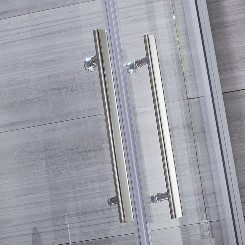 Corner Round Shower Kit Tempered Glass Double Sliding Shower Kit Clearhalo 'Bathroom Remodel & Bathroom Fixtures' 'Home Improvement' 'home_improvement' 'home_improvement_shower_stalls_enclosures' 'Shower Stalls & Enclosures' 'shower_stalls_enclosures' 'Showers & Bathtubs' 6387930