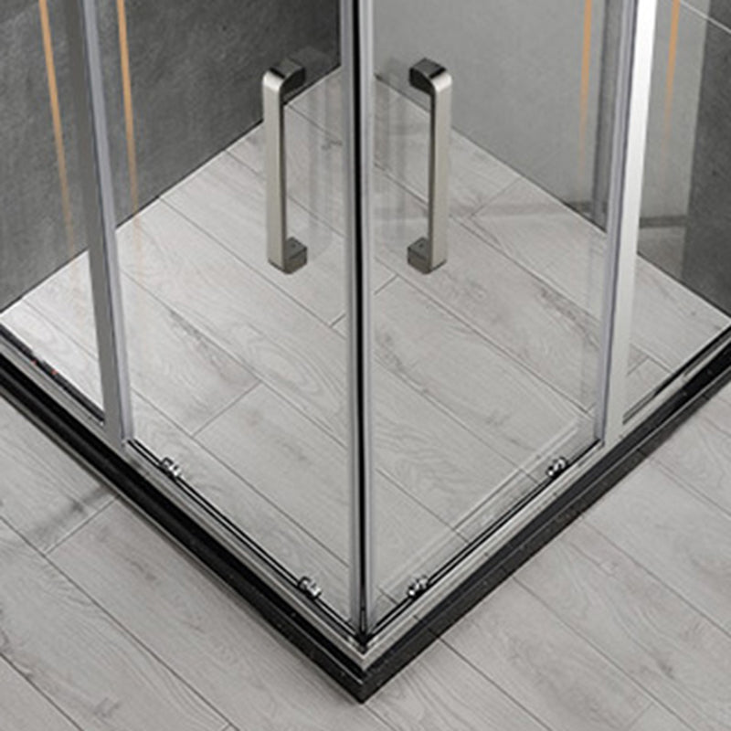 Double Sliding Shower Kit Semi-Frameless Corner Tempered Glass Shower Kit Clearhalo 'Bathroom Remodel & Bathroom Fixtures' 'Home Improvement' 'home_improvement' 'home_improvement_shower_stalls_enclosures' 'Shower Stalls & Enclosures' 'shower_stalls_enclosures' 'Showers & Bathtubs' 6387965