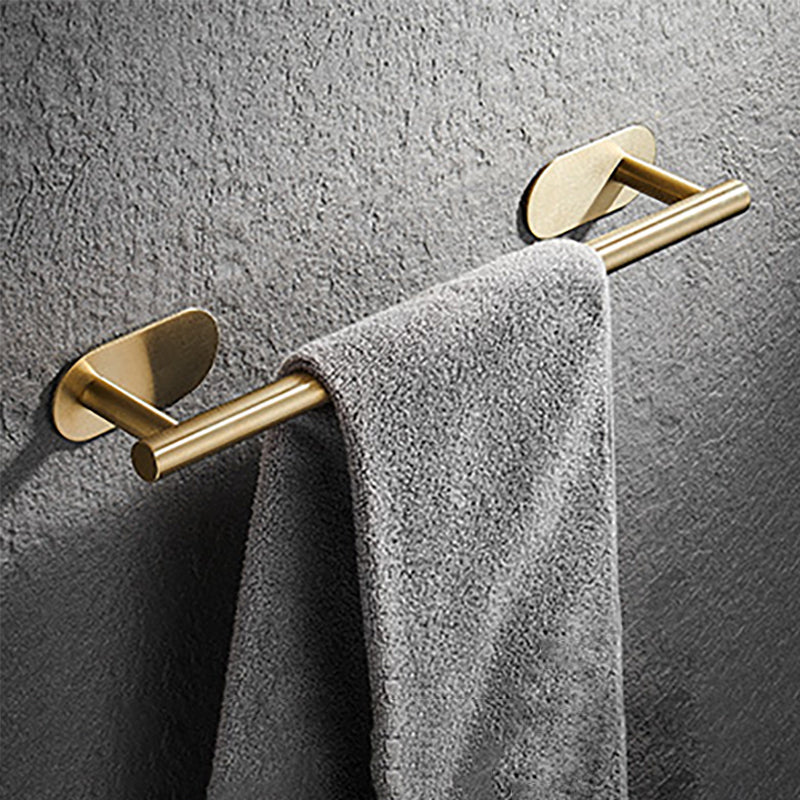 Modern Simple Metal Bathroom Accessory as Individual or as a Set in Gold Towel Bar Clearhalo 'Bathroom Hardware Sets' 'Bathroom Hardware' 'Bathroom Remodel & Bathroom Fixtures' 'bathroom_hardware_sets' 'Home Improvement' 'home_improvement' 'home_improvement_bathroom_hardware_sets' 6391144