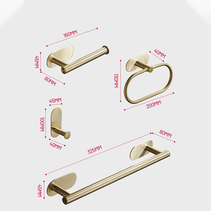 Modern Simple Metal Bathroom Accessory as Individual or as a Set in Gold Clearhalo 'Bathroom Hardware Sets' 'Bathroom Hardware' 'Bathroom Remodel & Bathroom Fixtures' 'bathroom_hardware_sets' 'Home Improvement' 'home_improvement' 'home_improvement_bathroom_hardware_sets' 6391150