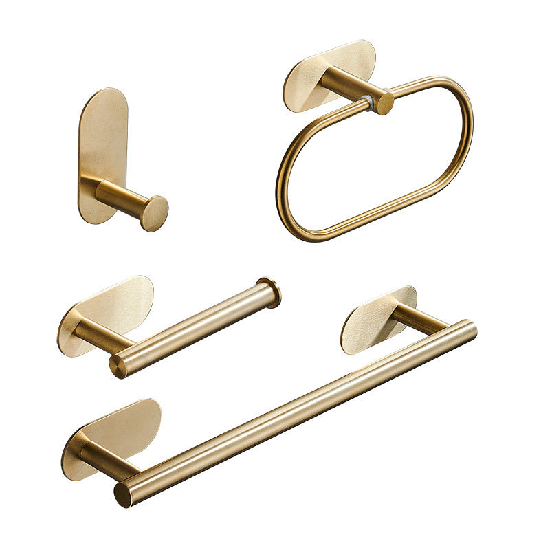 Modern Simple Metal Bathroom Accessory as Individual or as a Set in Gold Clearhalo 'Bathroom Hardware Sets' 'Bathroom Hardware' 'Bathroom Remodel & Bathroom Fixtures' 'bathroom_hardware_sets' 'Home Improvement' 'home_improvement' 'home_improvement_bathroom_hardware_sets' 6391153