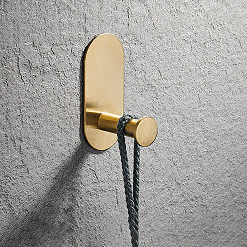 Modern Simple Metal Bathroom Accessory as Individual or as a Set in Gold Towel Robe Hook Clearhalo 'Bathroom Hardware Sets' 'Bathroom Hardware' 'Bathroom Remodel & Bathroom Fixtures' 'bathroom_hardware_sets' 'Home Improvement' 'home_improvement' 'home_improvement_bathroom_hardware_sets' 6391158