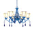 Retro Style Scalloped Chandelier Stained Glass 6 Lights Ceiling Light with Crystal for Living Room White Clearhalo 'Ceiling Lights' 'Chandeliers' 'Industrial' 'Middle Century Chandeliers' 'Tiffany Chandeliers' 'Tiffany close to ceiling' 'Tiffany' Lighting' 63935