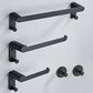 Metal Bathroom Set 5-piece Modern Style Black Bathroom Hardware Set Clearhalo 'Bathroom Hardware Sets' 'Bathroom Hardware' 'Bathroom Remodel & Bathroom Fixtures' 'bathroom_hardware_sets' 'Home Improvement' 'home_improvement' 'home_improvement_bathroom_hardware_sets' 6394250