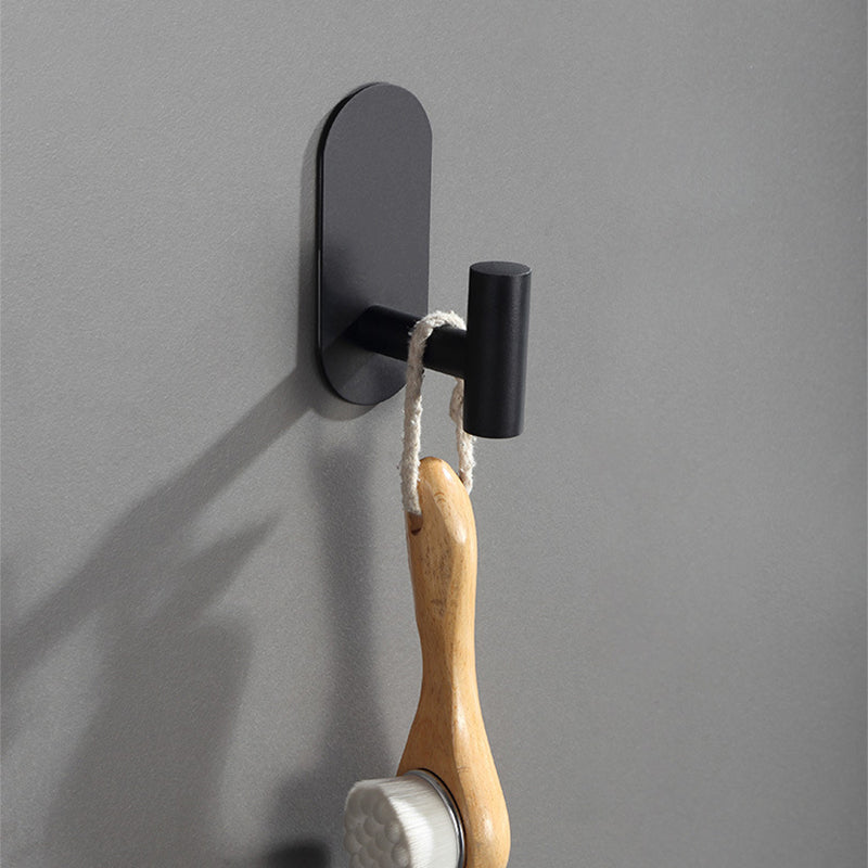 Metal Bathroom Hardware Modern Bathroom Accessory as Individual or as a Set Black Towel Robe Hook Clearhalo 'Bathroom Hardware Sets' 'Bathroom Hardware' 'Bathroom Remodel & Bathroom Fixtures' 'bathroom_hardware_sets' 'Home Improvement' 'home_improvement' 'home_improvement_bathroom_hardware_sets' 6394316
