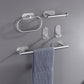 Stainless Steel Bathroom Hardware Set Modern Minimalist Bathroom Hardware Set Silver 5 Piece Set Clearhalo 'Bathroom Hardware Sets' 'Bathroom Hardware' 'Bathroom Remodel & Bathroom Fixtures' 'bathroom_hardware_sets' 'Home Improvement' 'home_improvement' 'home_improvement_bathroom_hardware_sets' 6394336