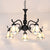 Rustic Scallop Chandelier Stained Glass 5 Lights Ceiling Pendant with Chain for Living Room White Clearhalo 'Ceiling Lights' 'Chandeliers' 'Industrial' 'Middle Century Chandeliers' 'Tiffany Chandeliers' 'Tiffany close to ceiling' 'Tiffany' Lighting' 63943