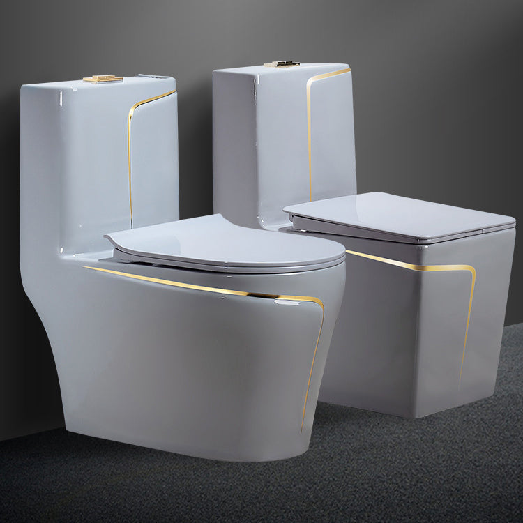 Modern Flush Toilet Ceramic Elong One-Piece Toilet with Slow Close Seat Clearhalo 'Bathroom Remodel & Bathroom Fixtures' 'Home Improvement' 'home_improvement' 'home_improvement_toilets' 'Toilets & Bidets' 'Toilets' 6398281