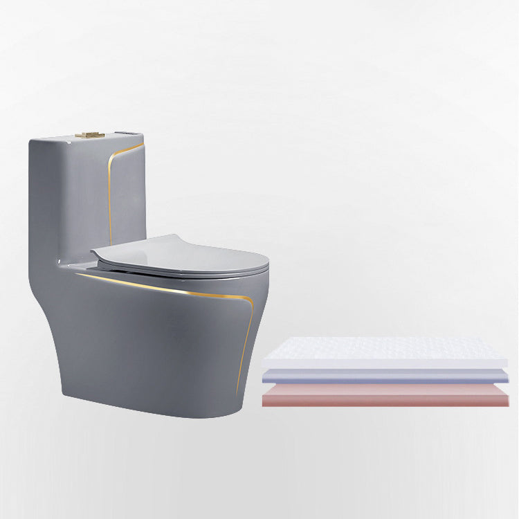 Modern Flush Toilet Ceramic Elong One-Piece Toilet with Slow Close Seat Clearhalo 'Bathroom Remodel & Bathroom Fixtures' 'Home Improvement' 'home_improvement' 'home_improvement_toilets' 'Toilets & Bidets' 'Toilets' 6398283