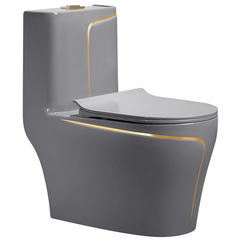 Modern Flush Toilet Ceramic Elong One-Piece Toilet with Slow Close Seat Clearhalo 'Bathroom Remodel & Bathroom Fixtures' 'Home Improvement' 'home_improvement' 'home_improvement_toilets' 'Toilets & Bidets' 'Toilets' 6398285