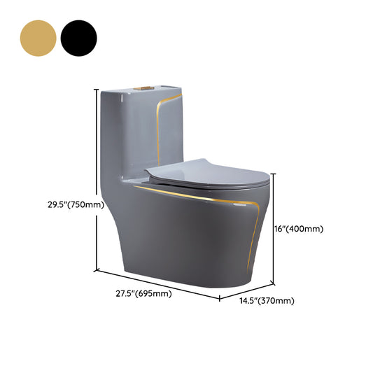Modern Flush Toilet Ceramic Elong One-Piece Toilet with Slow Close Seat Clearhalo 'Bathroom Remodel & Bathroom Fixtures' 'Home Improvement' 'home_improvement' 'home_improvement_toilets' 'Toilets & Bidets' 'Toilets' 6398293