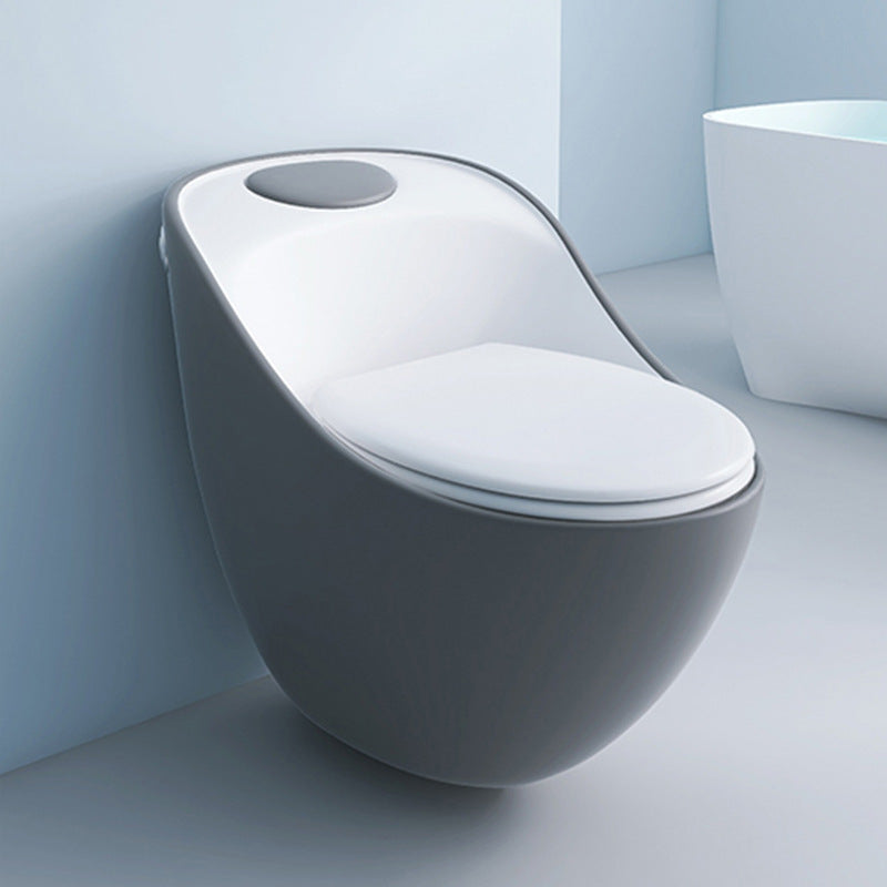 Modern Siphon Jet Urine Toilet Wall Hung Flush Toilet with Toilet Seat Gray/ White Clearhalo 'Bathroom Remodel & Bathroom Fixtures' 'Home Improvement' 'home_improvement' 'home_improvement_toilets' 'Toilets & Bidets' 'Toilets' 6398389