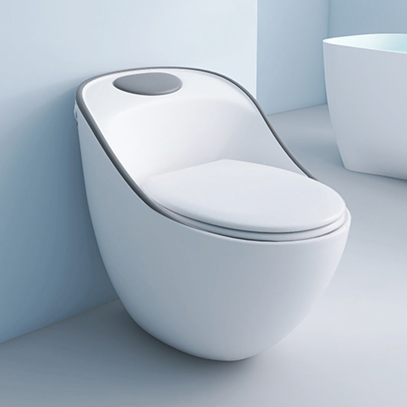 Modern Siphon Jet Urine Toilet Wall Hung Flush Toilet with Toilet Seat White/ Gray Clearhalo 'Bathroom Remodel & Bathroom Fixtures' 'Home Improvement' 'home_improvement' 'home_improvement_toilets' 'Toilets & Bidets' 'Toilets' 6398391